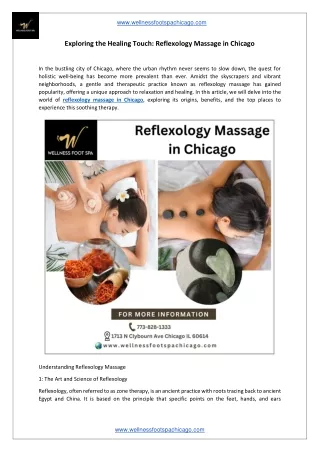 Exploring the Healing Touch - Reflexology Massage in Chicago