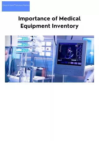 Streamlined Medical Equipment Inventory Tracking