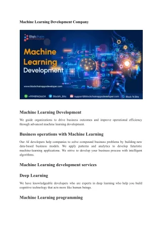 machine learning development company