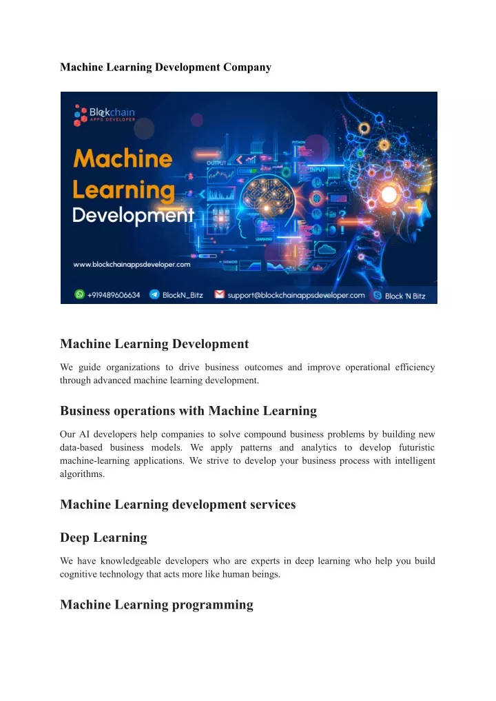 machine learning development company