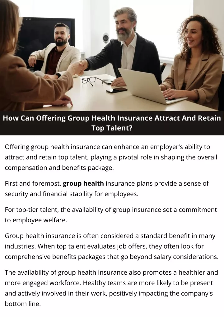 how can offering group health insurance attract