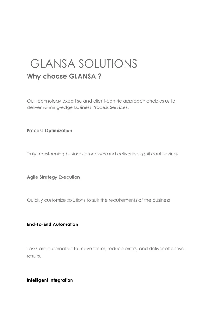 glansa solutions why choose glansa