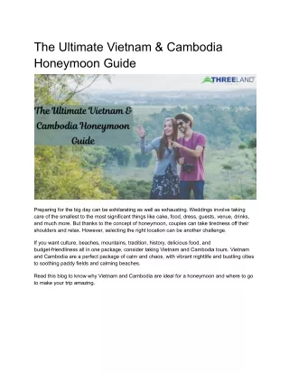 The Ultimate Vietnam & Cambodia Honeymoon Guide