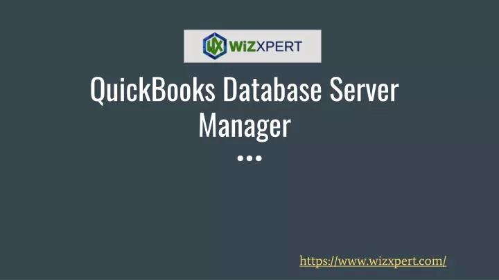 quickbooks database server manager