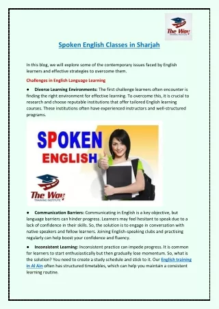 spoken english classes in sharjah