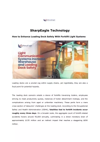 How to Enhance Loading Dock Safety With Forklift Light Systems