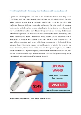 From Bump to Beauty_ Reclaiming Your Confidence with Lipoma Removal