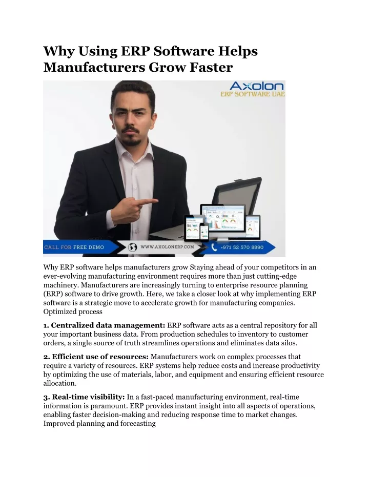 why using erp software helps manufacturers grow