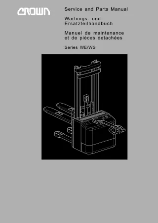 Crown WS2000 Series Forklift Service Repair Manual