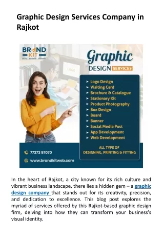 Graphic Design Services Company in Rajkot
