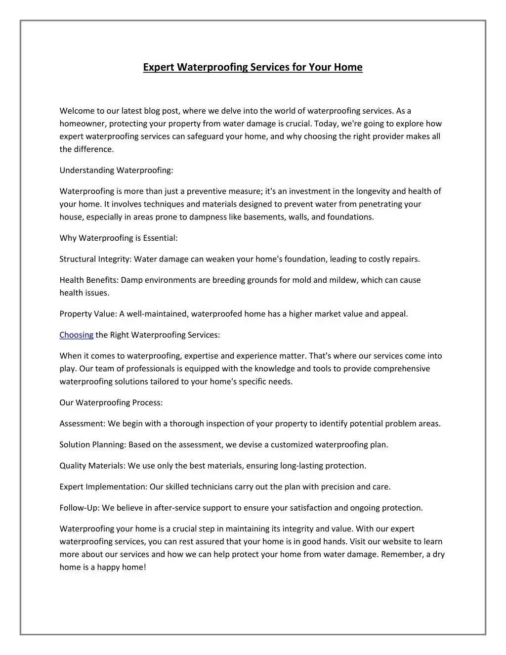 PPT - Expert Waterproofing Services for Your Home PowerPoint ...
