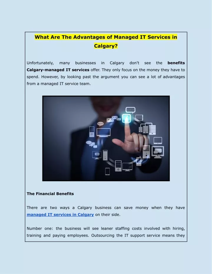 what are the advantages of managed it services in