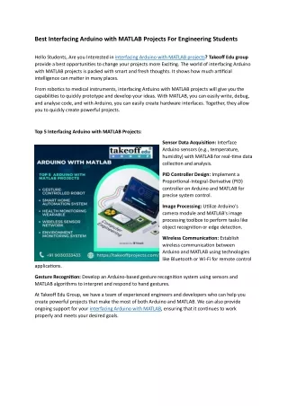 best interfacing arduino with matlab projects