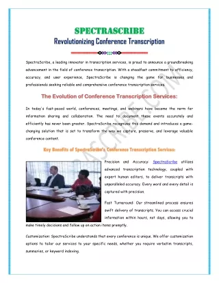 The Evolution Of Conference Transcription Services