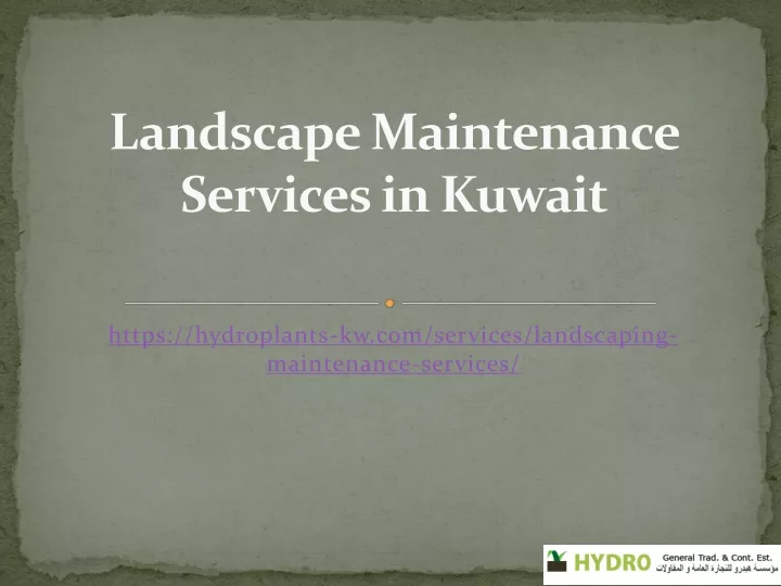 landscape maintenance services in kuwait