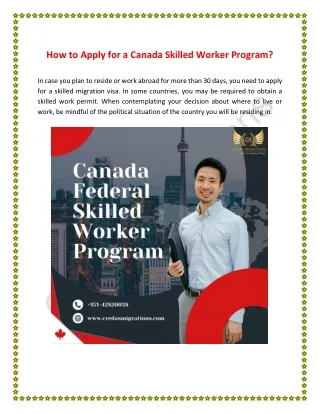 How to Apply for a Canada Skilled Worker Program_CredasMigrations