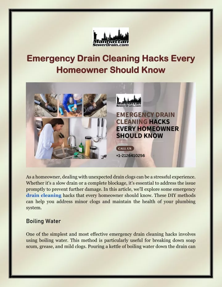 emergency drain cleaning hacks every emergency