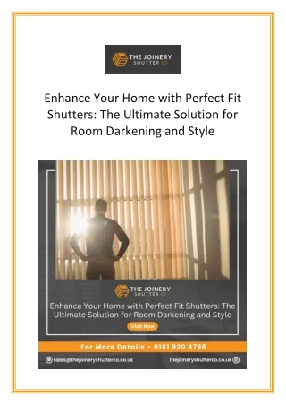 Upgrading Your Home with Perfect Fit Shutters