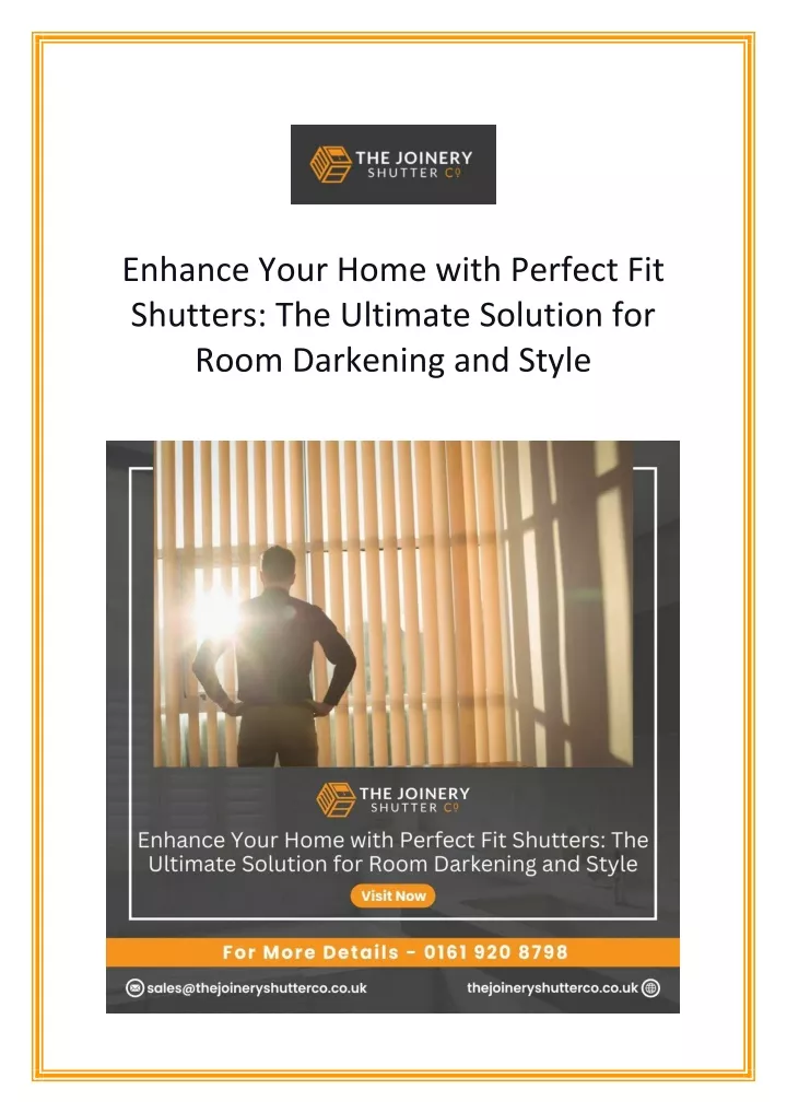 enhance your home with perfect fit shutters