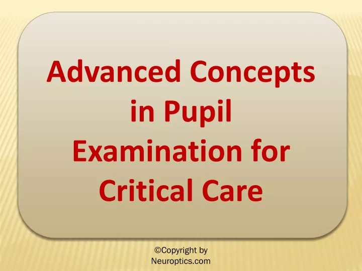 advanced concepts in pupil examination