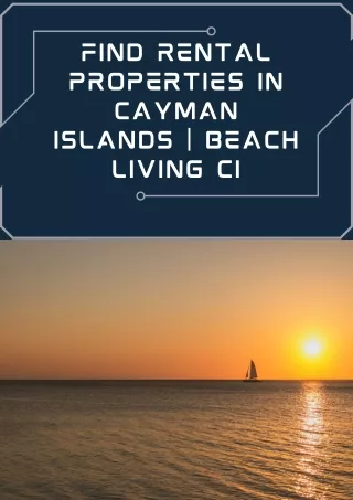 Find Rental Properties In Cayman Islands  Beach Living CI