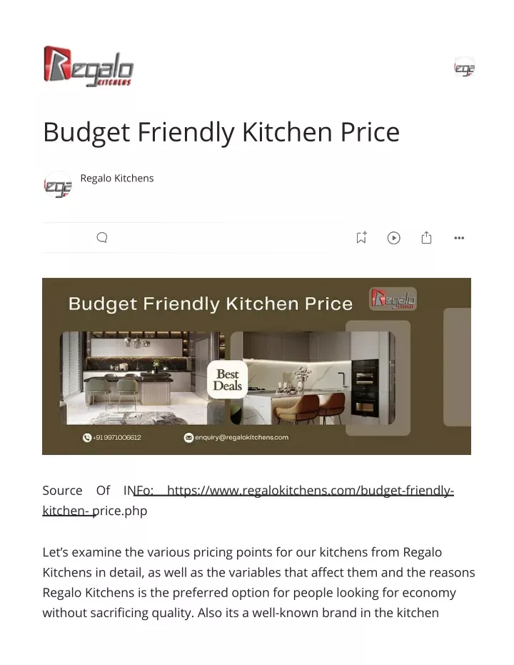 budget friendly kitchen price