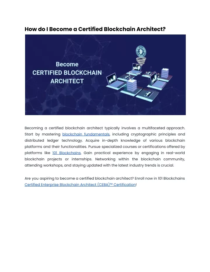 how do i become a certified blockchain architect