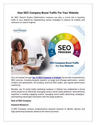 How SEO Company Boost Traffic For Your Website
