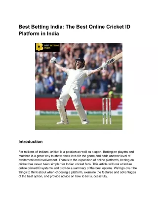 Best Betting India_ The Best Online Cricket ID Platform in India