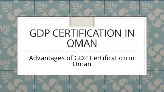 GDP Certification in Oman