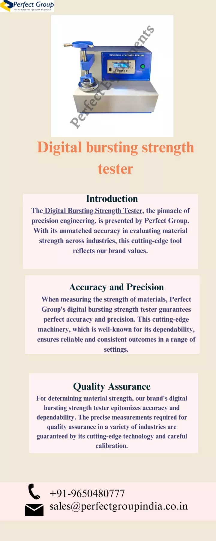 digital bursting strength tester