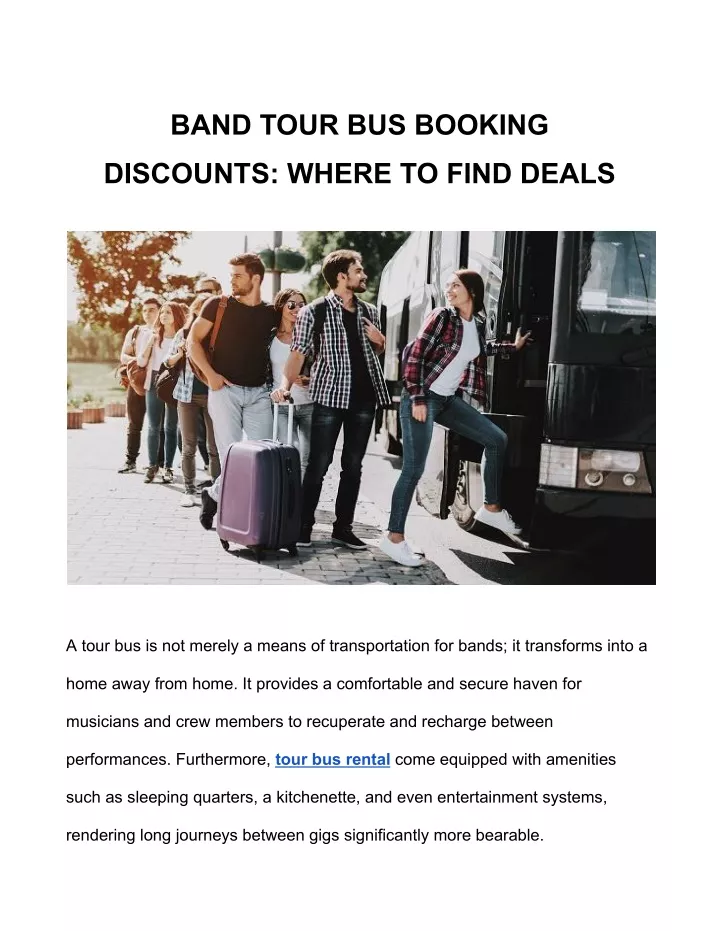 band tour bus booking