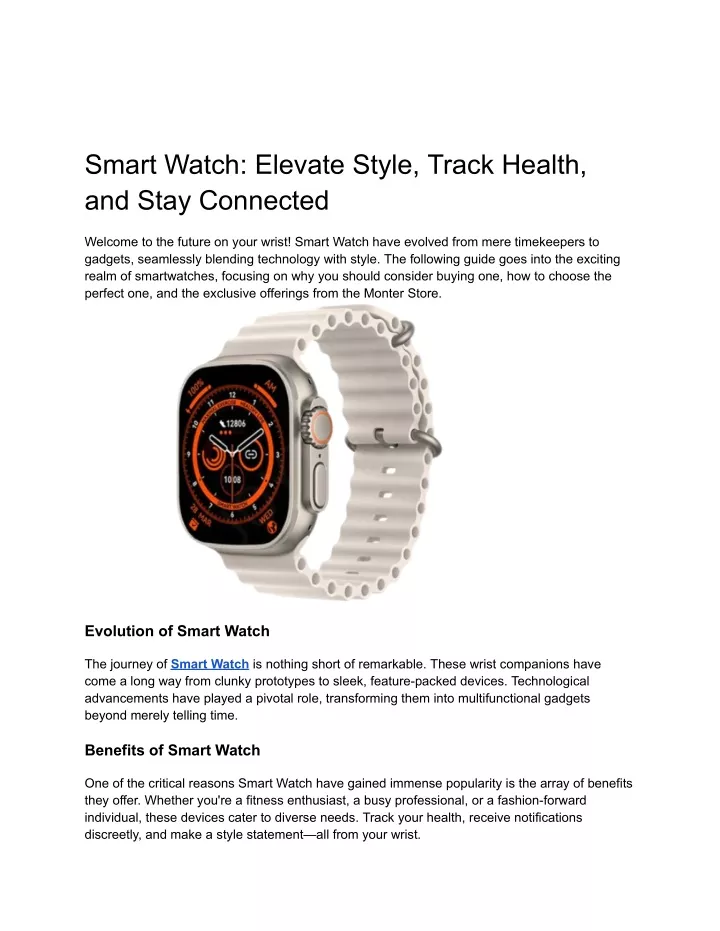 smart watch elevate style track health and stay
