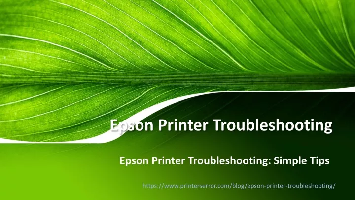 epson printer troubleshooting