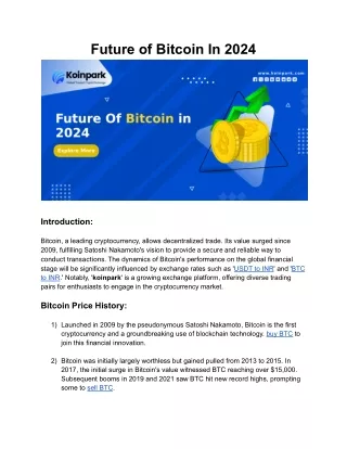 future of bitcoin in 2024