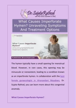 What Causes Imperforate Hymen Unraveling Symptoms And Treatment Options