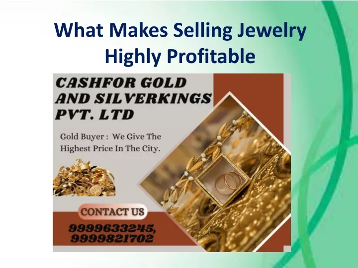what makes selling jewelry highly profitable