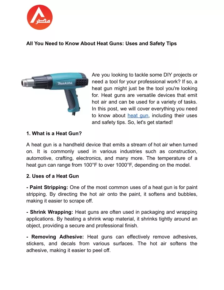 all you need to know about heat guns uses
