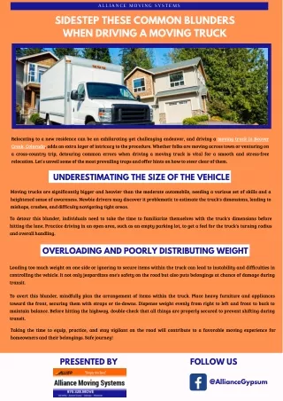 Common Blunders When Driving a Moving Truck