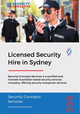 Licensable Security Hire Services in Sydney | Security Concepts Services