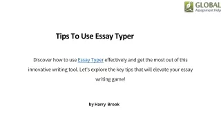 Tips To Use Essay Typer