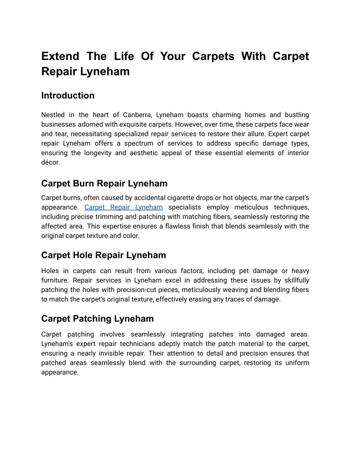 extend the life of your carpets with carpet