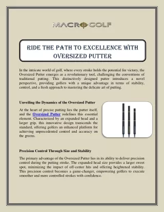 Ride The Path to Excellence with Oversized Putter