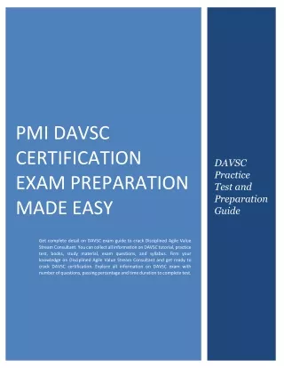 PMI DAVSC Certification Exam Preparation Made Easy