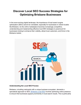 Discover Local SEO Success Strategies for Optimizing Brisbane Businesses