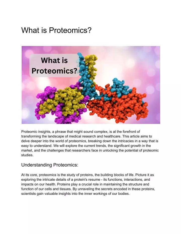 what is proteomics