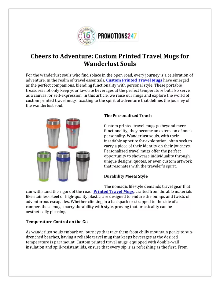 cheers to adventure custom printed travel mugs