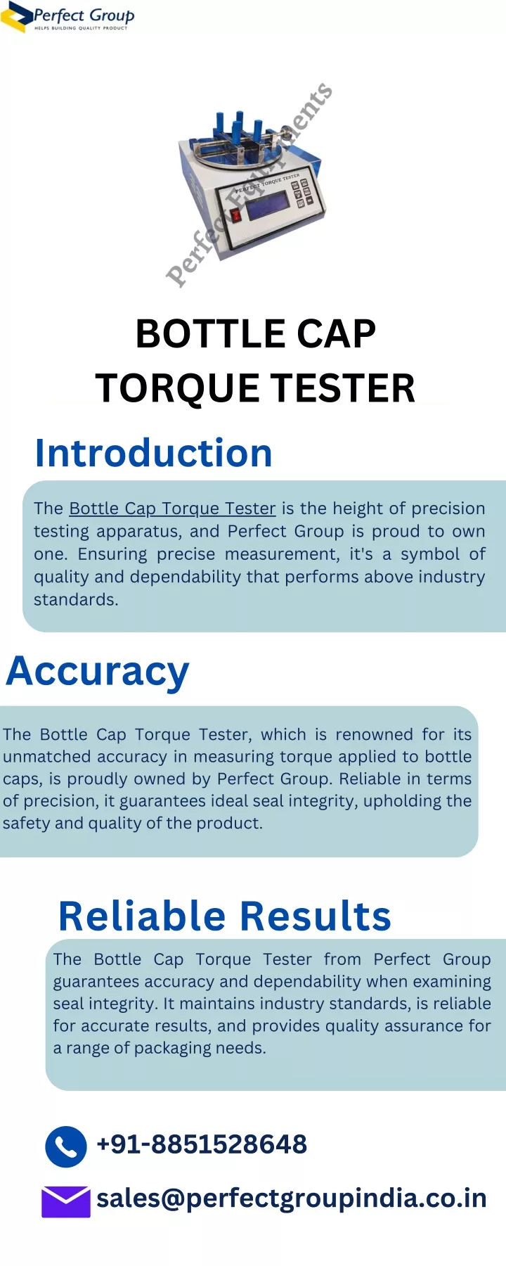 bottle cap torque tester introduction