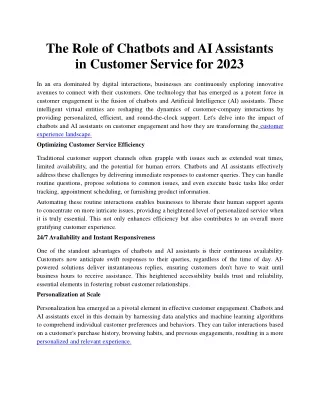 the role of chatbots and ai assistants