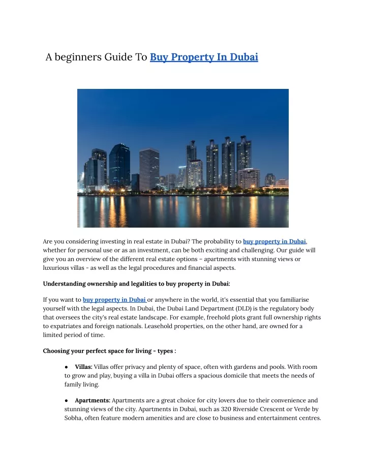 a beginners guide to buy property in dubai